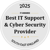 SME News IT Awards badge - Best IT Support & Cyber Security Provider 2025 - South East England