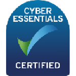 Cyber Essentials Certified logo with blue and green colors